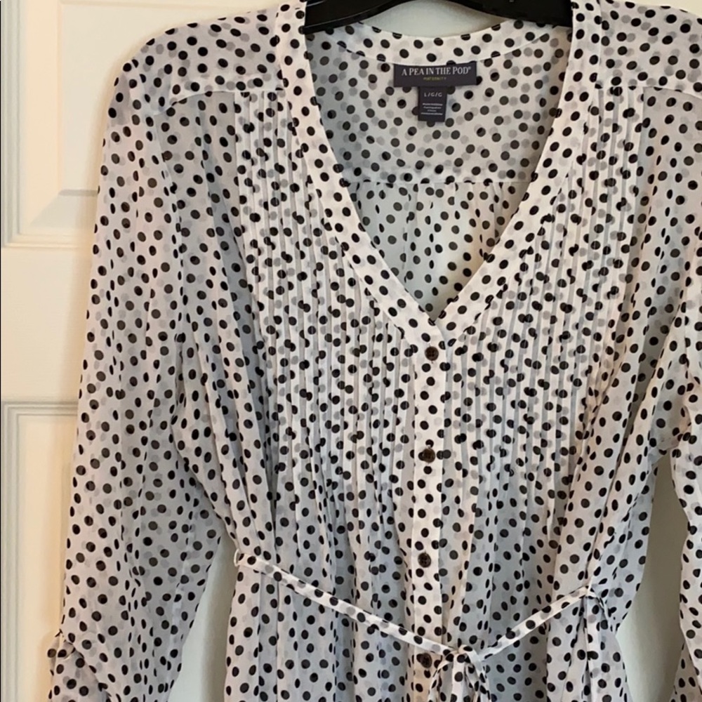 Pea in the Pod Maternity Shirt Long Sleeve, Size L